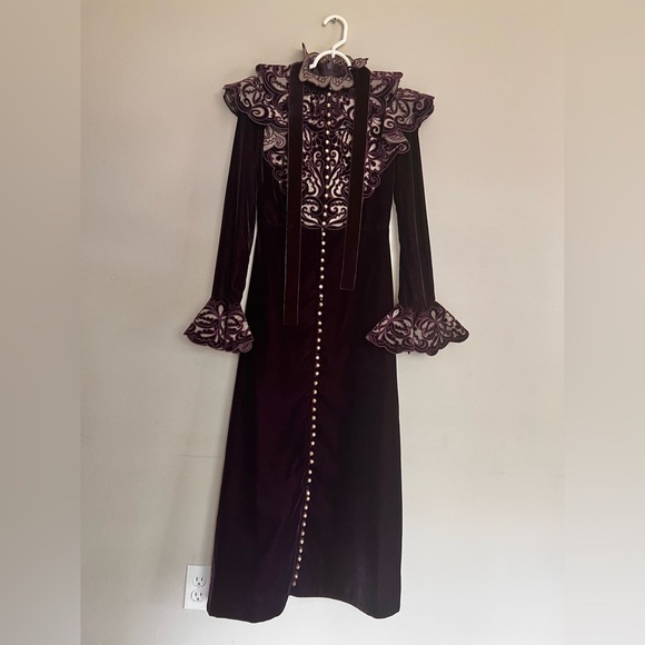 SUPER RARE Zimmermann Charm Nouveau Ruffled Organza Purple Velvet Dress Size 0 - Picture 5 of 13